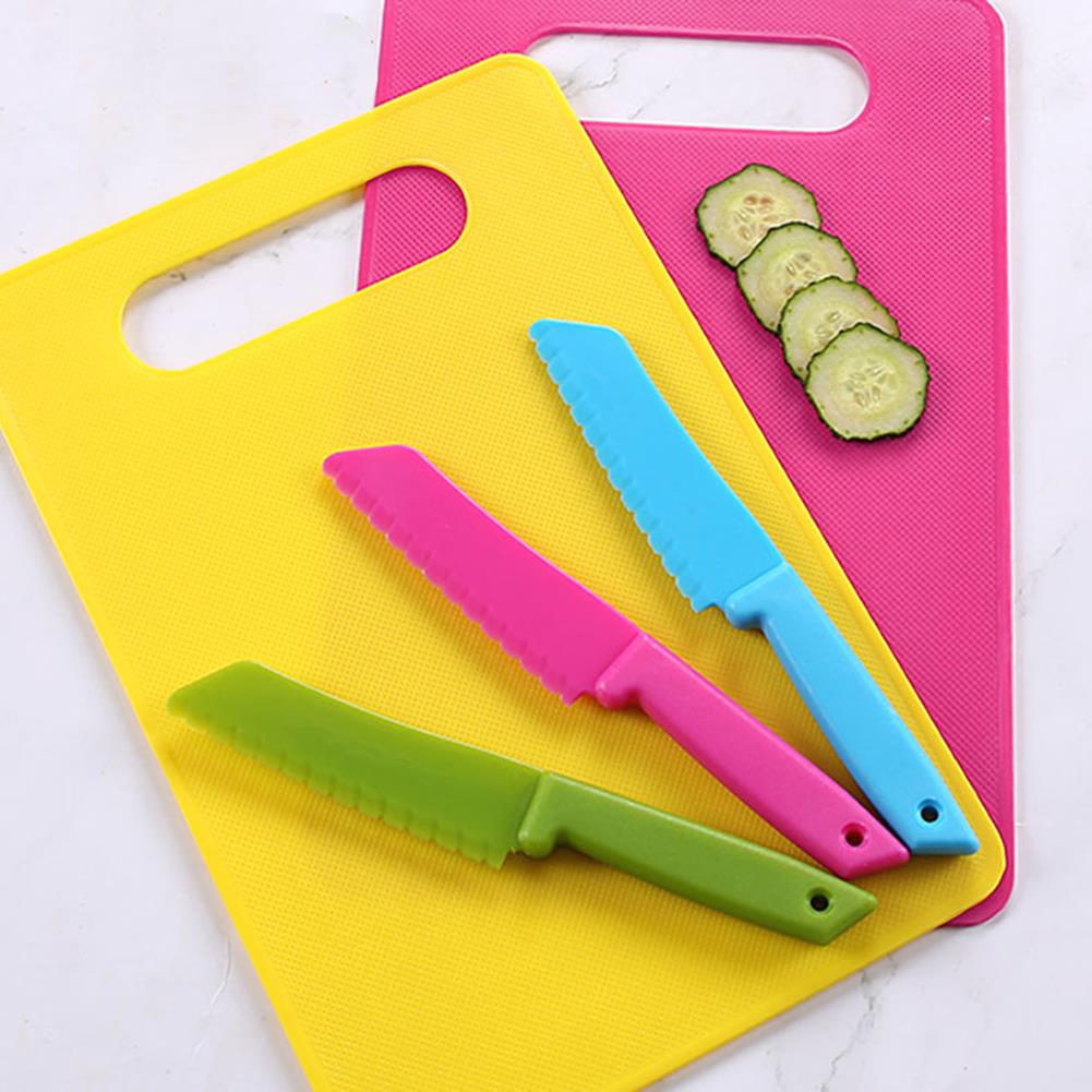 1pc Plastic Kitchen Tools For Kids Cutting Board Knife Children Safety Cooking Tools Fruit Knife For Picnics Camping Use