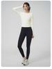 Women's Seamless Slimming Round Neck Long Sleeve Yoga Top - Breathable, Waist-Cinching Fitness Wear for Autumn and Winter