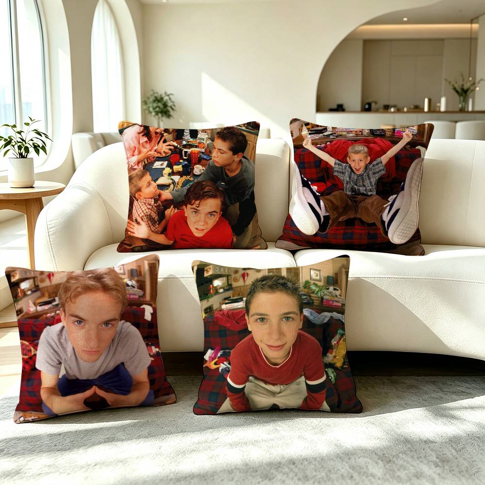 M-Malcolm in the Middle TV Sitcom Square Double-Sided printed Pillow Case Bedroom Bedside Pillow Sofa Cushion Cover