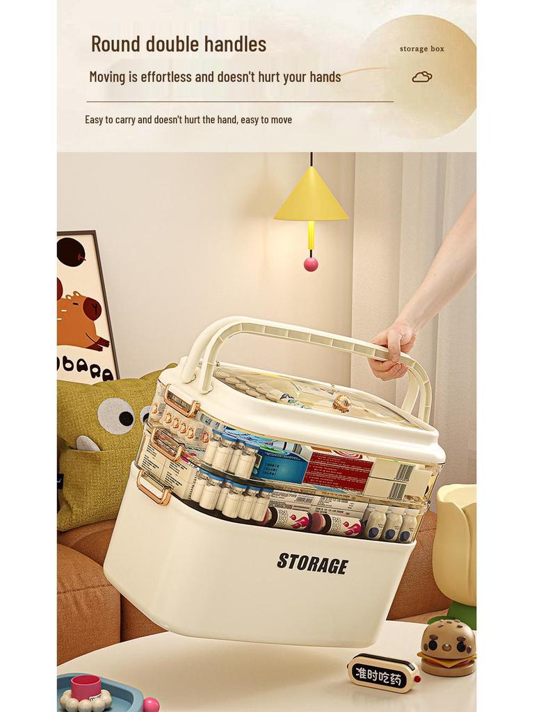 Large Capacity Multi-Layer Family Medicine Storage Box for First Aid and Medication Organization