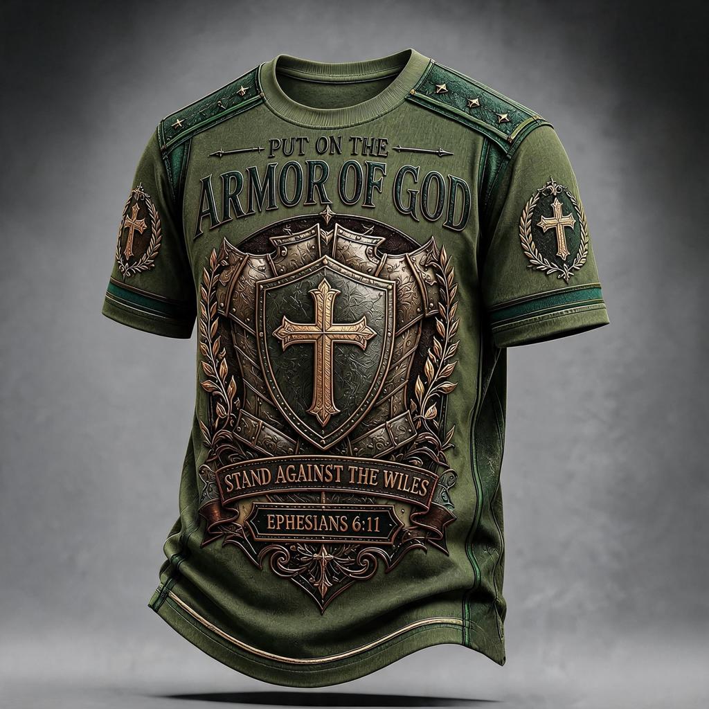Men's Printed Neck Short Sleeve T-Shirt