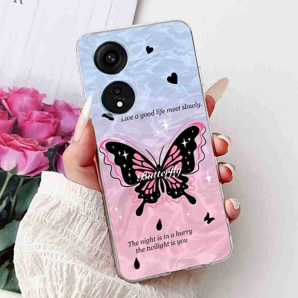 For Oppo A1 Pro 5G 6.7" Case Fashion Flower Painting Soft Silicone TPU Back Cover For Oppo A1 Pro a1 Pro PHQ110 Cases Bumper