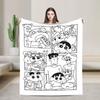 Crayons Shin Chans Anime Blankets Flannel Spring/Autumn Portable Warm Throw Blankets for Bedding Travel Plush Thin Quilt