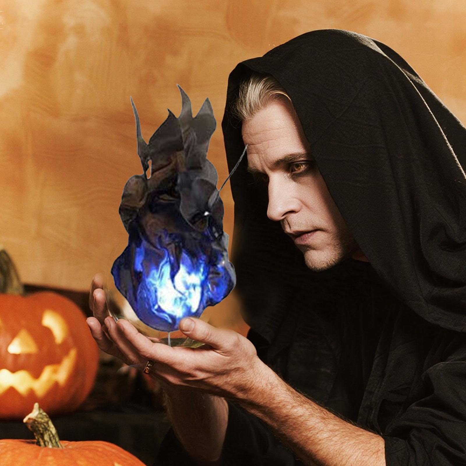 

Halloween Floating Fireball Decoration Artificial Flame Lamp Fake Fire Floating Props Ornament Halloween Party Decor Gifts One Size чёрный