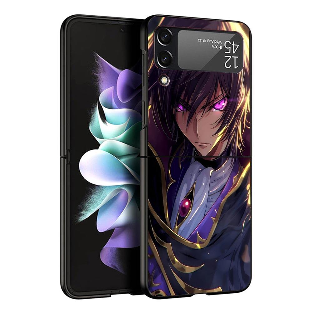 

Code Geass Anime Black Phone Case For Samsung ZFlip7 ZFlip6 ZFlip5 ZFlip4 ZFlip3 5G Hard Protective Galaxy Z Flip 3 4 5 6 7 Cove Samsung Z Flip 7