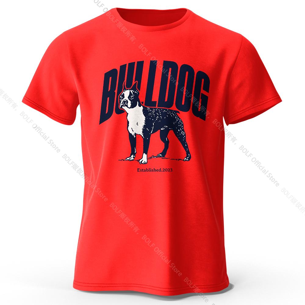 Men's Bulldog Printed T-Shirt 100% Cotton Oversized Tough Graphic Tees for Women Summer Tops Urban Streetwear