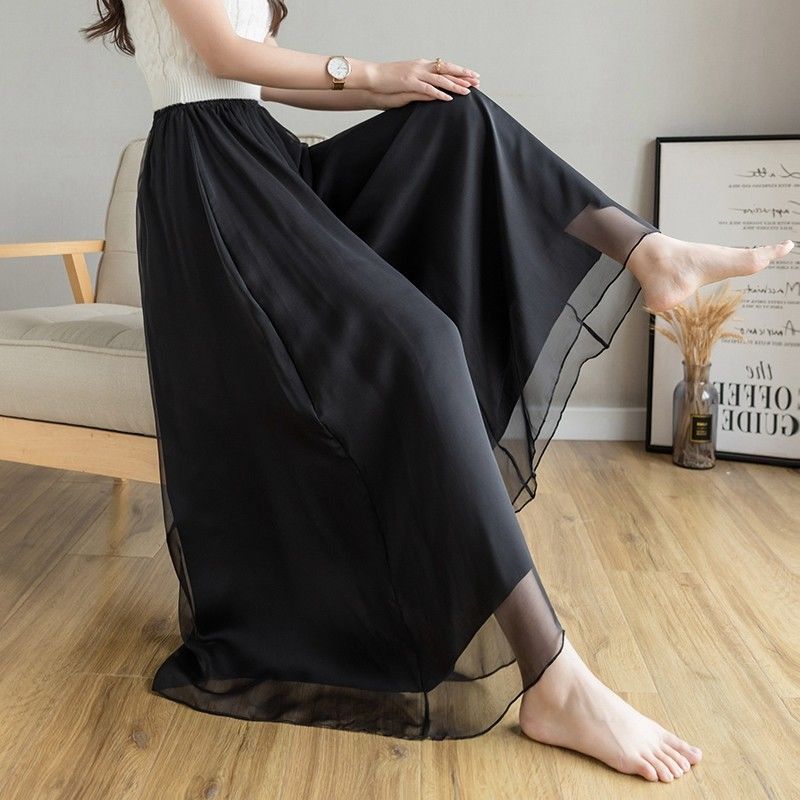 

Women A Line Pants Black Wide Legged Pants High Waist Clothing Loose Y2k Streetwear Design Chic Casual Thin Trouser XXXXL чорний