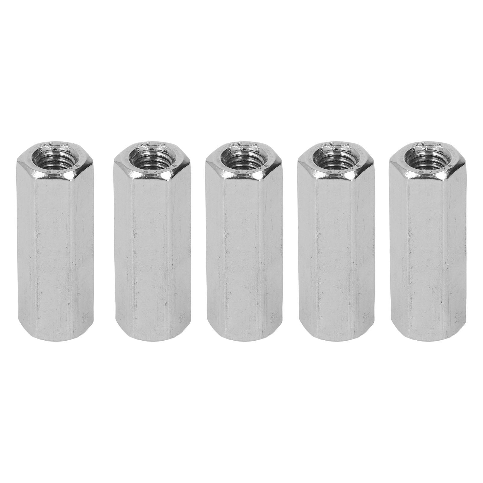 

5Pcs Hex Coupling Nut 304 Stainless Steel Easy Assembly M10 Connector Nut for Bolts Studs
