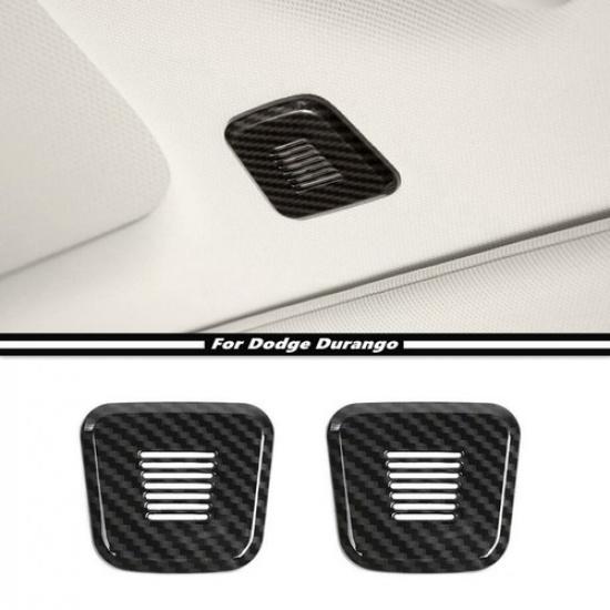 For 2011-2024 Dodge Durango ABS Carbon Fiber Car Roof Microphone Cover Trim 2PCS