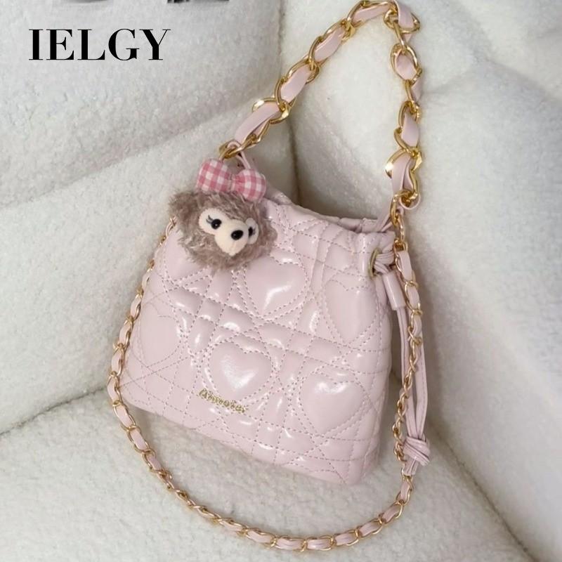 IELGY Ladies Messenger Bag Simple Pink Shoulder Commuter Bag