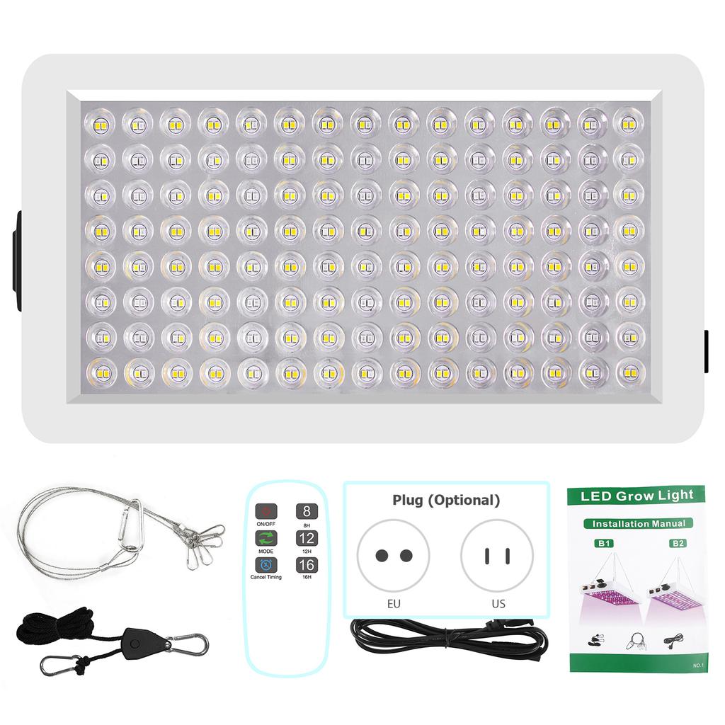 LED Grow Lights for Indoor Plants Full Spectrum Veg Bloom 3 Modes 8H/12H/16H Timer Remote Control