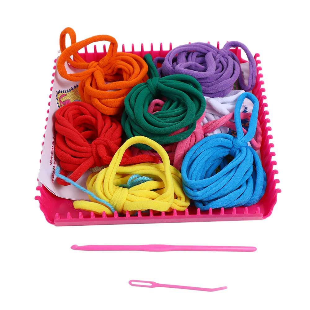 

Handcraft Pot Holder Loom Knitting Kits Loom Frame Rope Ring Weaving Potholder Loops Crafts Kit Elastic Knitting