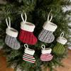 Indoor Holiday Party Supplies Mini Knitted Christmas Stocking Ornaments, Knit Xmas Tree Hanging Decor, Small Ornaments Pendants for Tree, Mantel,