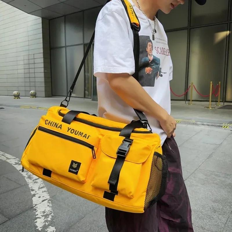Casual softback large capacity travel duffels stitch line sewing high quality for women zipper travel nylon bags