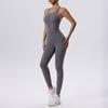 Yoga Bodysuit Women's Bra Nude Feel Sports Workout Clothes Training Dance One-Piece Hip Lifting Running Trousers Tight