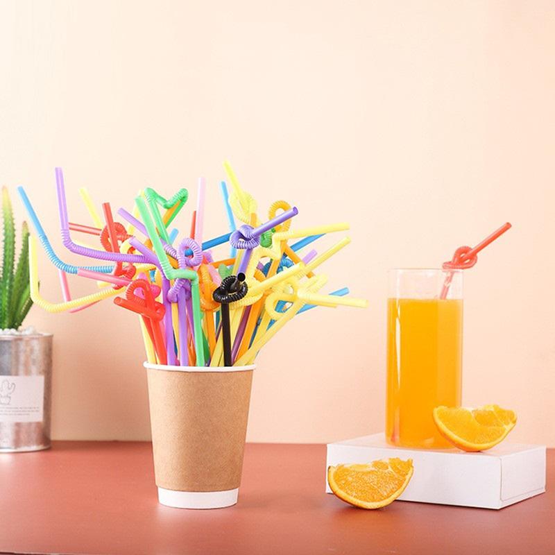 50Pcs Multicolor Kunststof Straws For Wedding Party Supplies Beverage Kitchen Cocktail Drinking Straws