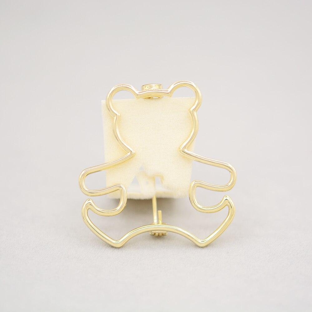 Blucome Newest Fashion Little Bear Shape Brooches Copper Animal Corsage Suit Scarf Pins for Women