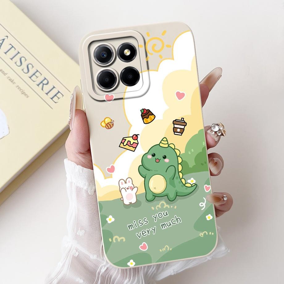 For Huawei Honor X8 4G 5G X8a X8b Phone Case Soft Liquid Silicone Bumper HonorX8 X 8 Anti-knock Cute Panda Astronaut Cover Capa