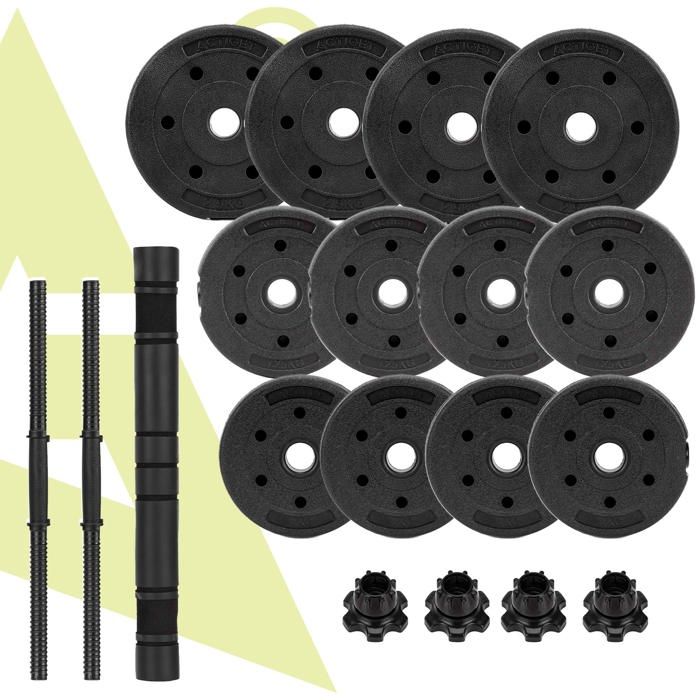 Weightlifting Dumbbells - ACTIGET - 20 Kg - Adjustable - Compact Design - Ideal for Home Training