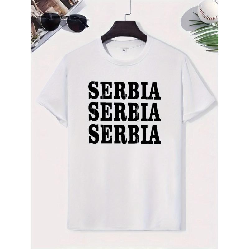 European Size Football Is Life Print Men's Short Sleeve Crew Neck T-Shirts, Comfy Breathable Casual Elastic Tops, Men's Clothing