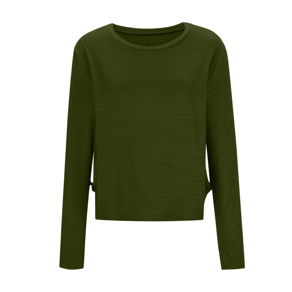 Womens Spring Tops Long Sleeve Crewneck Basic Lightweight Summer Shirts for Women Casual Loose Fit Style Womens Summer Shirts
