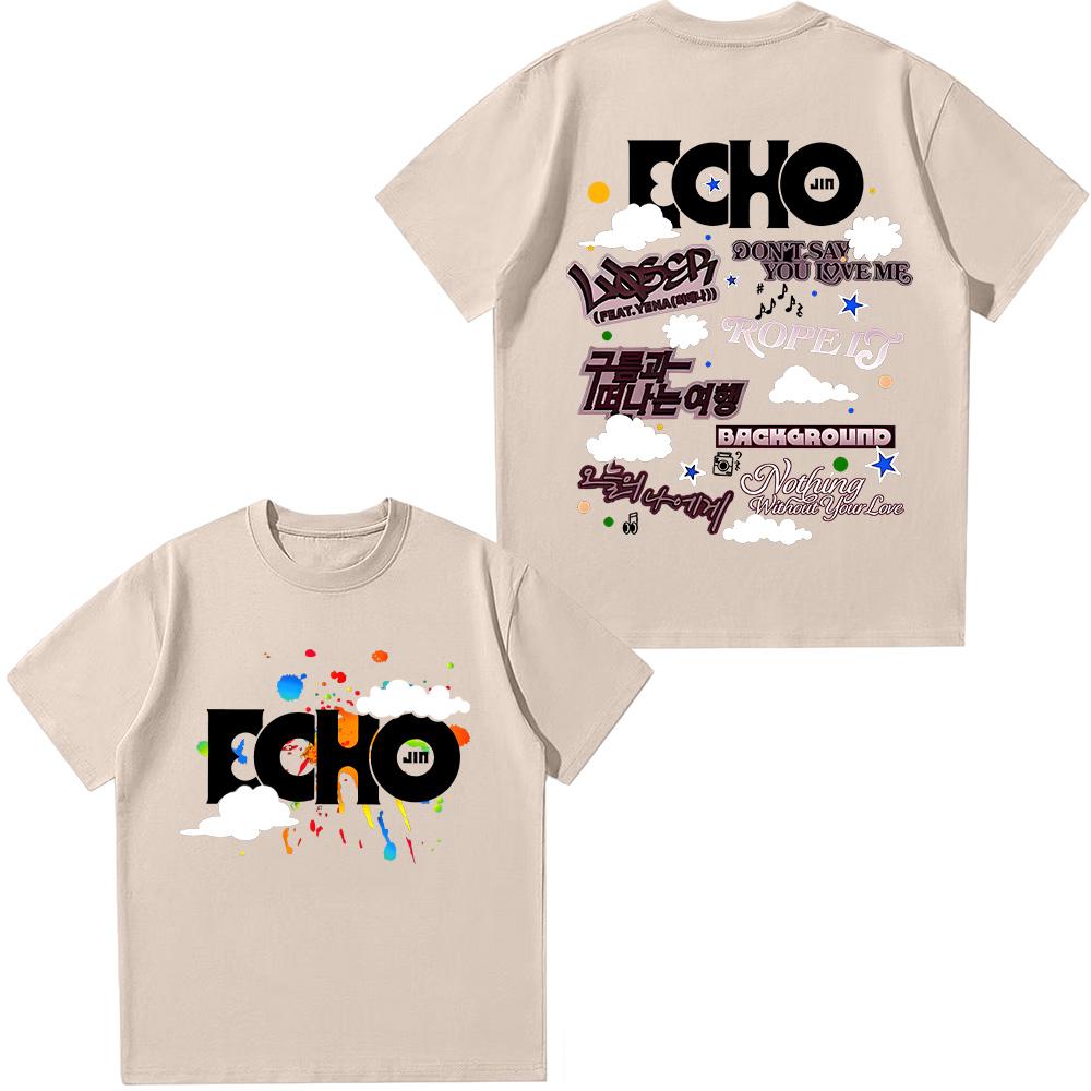 Echo Album T Shirts Jin Dont Say You Love Me Tees Jin Printed Women's T-Shirts Short-Sleeved Cotton Casual Fashion Tops