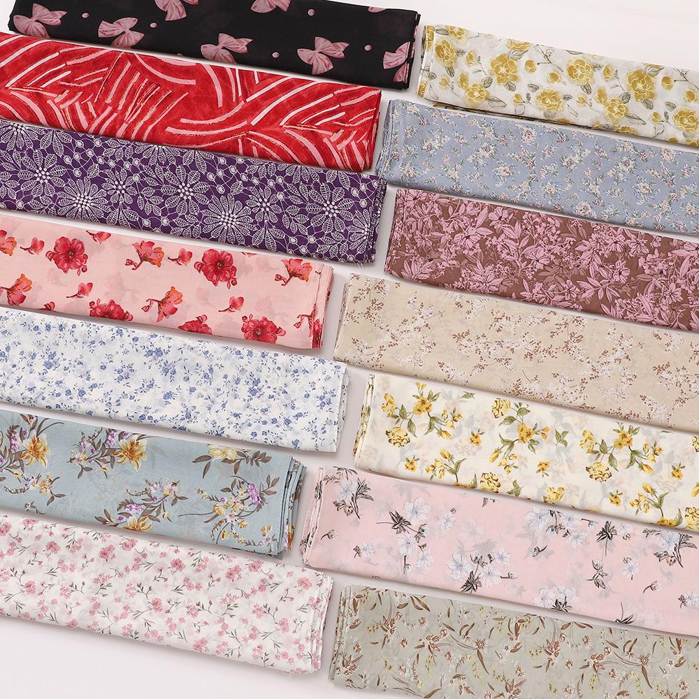 New Printed Hijabs Shawl Bubble Chiffon Hijabs Woman Design Flower Shawls Muslim Scarves Headscarf Wraps Turbans Long Scarves