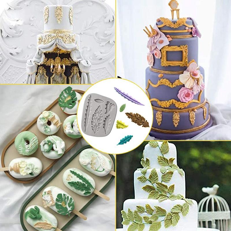 Baumblatt Silikonform Blätter Harzform Kuchen Ton Fondant Form Dekorationswerkzeuge Cupcake Topper Küchenzubehör Artikel Backen