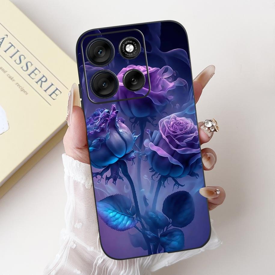 For Motorola Moto G86 G56 5G Case 2025 Fashion Flower Marble Sunset Capa Soft Silicone Phone Cover For MotoG56 MotoG86 5G Bumper