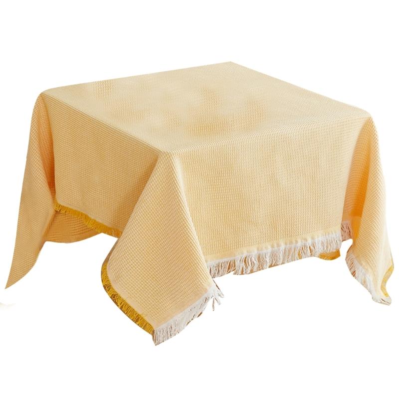 Rectangle Tablecloth Fade Proof Table Cover Cloth for Holiday Gatherings Dining Event Easy Clean Cotton Linen Fabric жёлтый