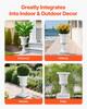 Plastic Urn Planters, 40 X 67 Cm, 2 Pack White Classic Flower Pots Front Porch Planters, Indoor & Outdoor Vase for Wedding, Party, Event, Home, Stage,