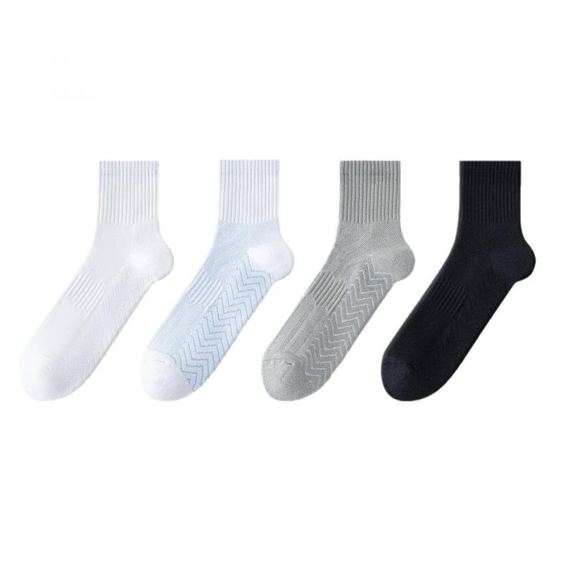 

Мужские спортивные носки средней длины - Утолщенный хлопок, устойчивые к запаху, впитывающие пот, для баскетбола и бега 1 Pair - Black