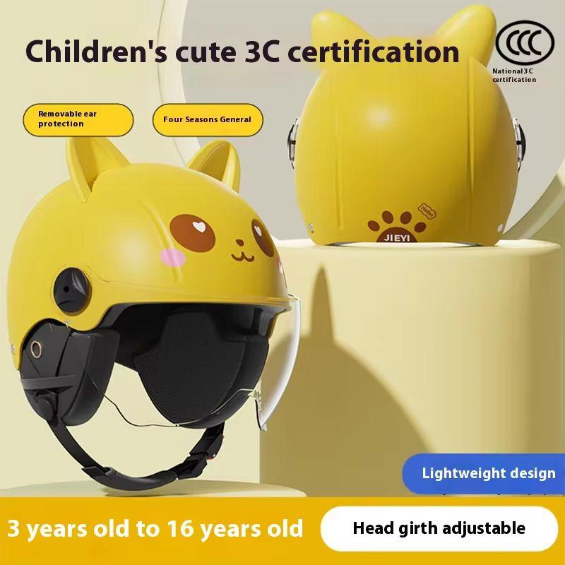 Child Kid Electric Vehicle Safety Helmet Children Four Seasons Universal Half Helmet Cute Cartoon Motorcycle Safety Helmets