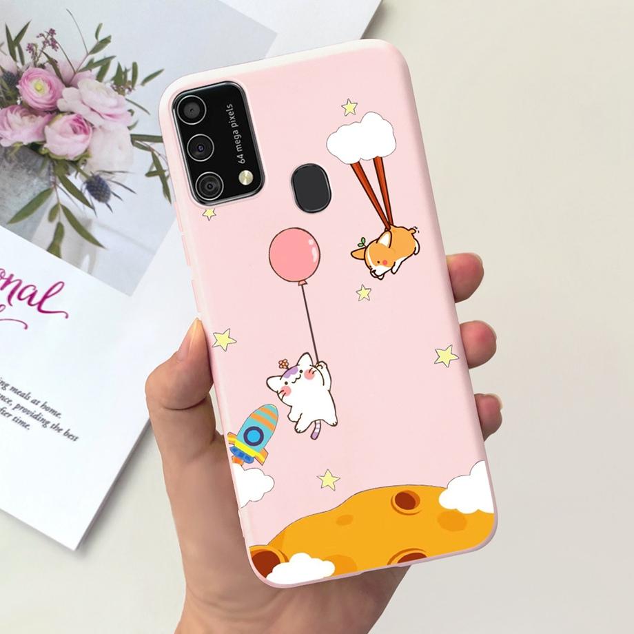 For Samsung M31 M21 2020 SM-M215F Case Ultra Soft Bumper Flower Cat Painting Housing On Smasung Galaxy M21 M 31 Funda Bumper