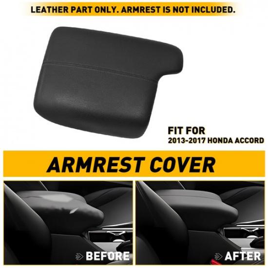 Leather Center Console Cover Lid For Armrest Replacement Accord 2013-2017 Honda