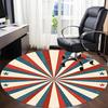1PC Red and Blue Radiation Pattern Office Round Area Rug, Mat Suitable For Office, Under Office Chairs Bedroom Living Room Home Decor, Room Deco