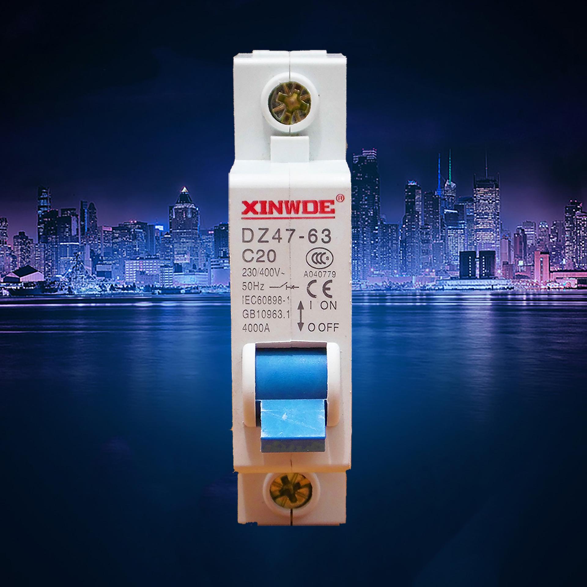 

Miniature Circuit Breaker 1P DZ47-63 C45 Yueqing 16A for Electric Vehicles, Type B 2A/3A 6A