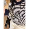 Contrast Striped Sweatshirts for Men and Women Spring and Autumn Loose and Lazy Tops Round Neck Long-sleeved Jackets