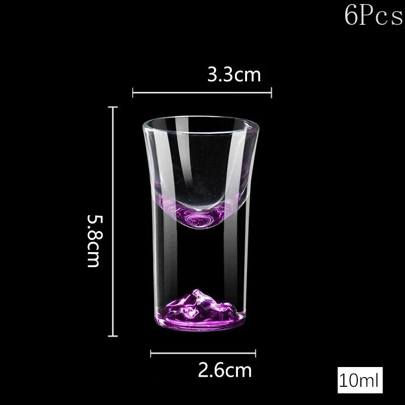 6Pcs Crystal Vodka Shot Glass 0.5oz Mini Size Gold Leaf Wine Glasses Spirits Japanese Sake Korean Soju Brandy Shot Cup