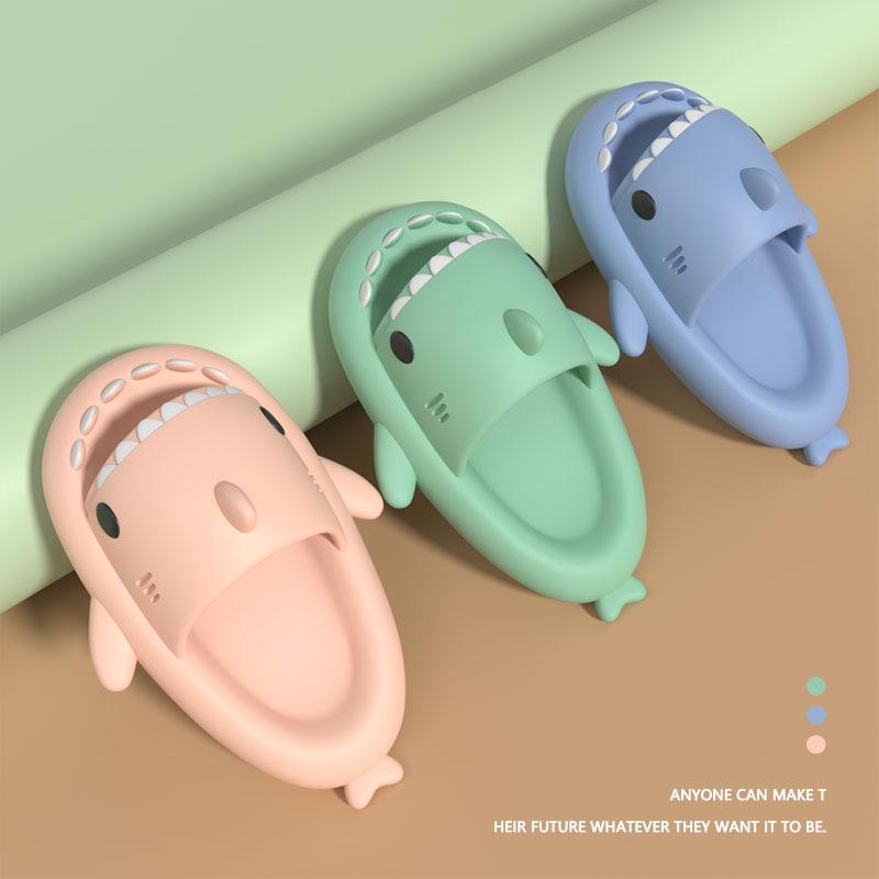 4cm Thick Sole Shark Slippers: Fun Cartoon EVA Slippers for Women, Men & Kids - Unique Stepping Sensation