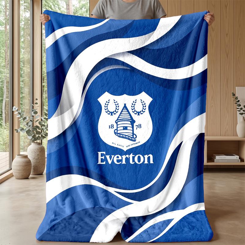 Coperta in Flanella con Stampa Calcio Everton, Morbida Calda Leggera Coperta da Divano Letto Campeggio
