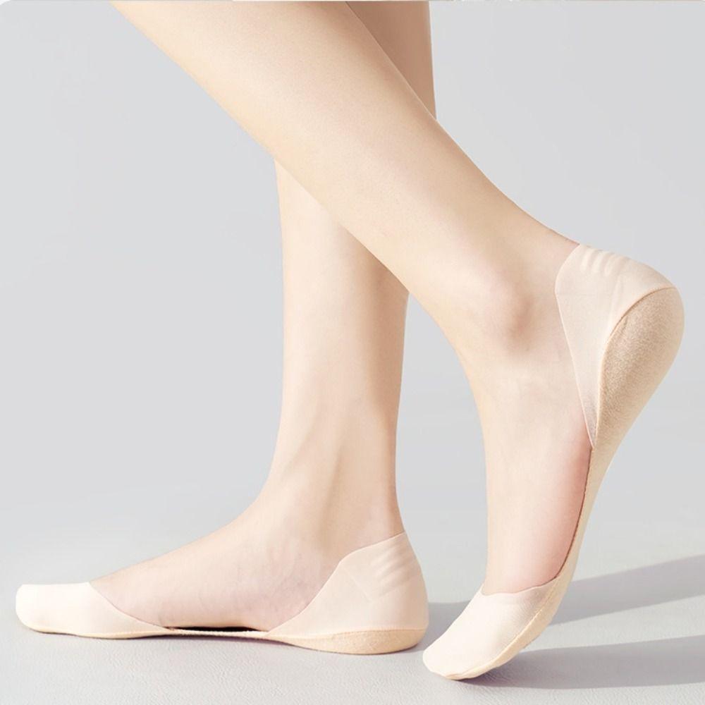 

3Pairs Anti Slip Summer Socks Thin Cotton Boat Socks Simple Invisible Socks Women Daily 3Pairs Purple