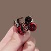 Fashionable Red Pearl Sparkling Diamond Edge Clip With Small Grip Clip