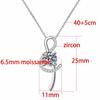 New New 6.5mm S925 Sterling Silver Dvvs1 Moissanite Necklace for Women Note Shine Pendant Elegant Jewelry Christmas Gift GRA