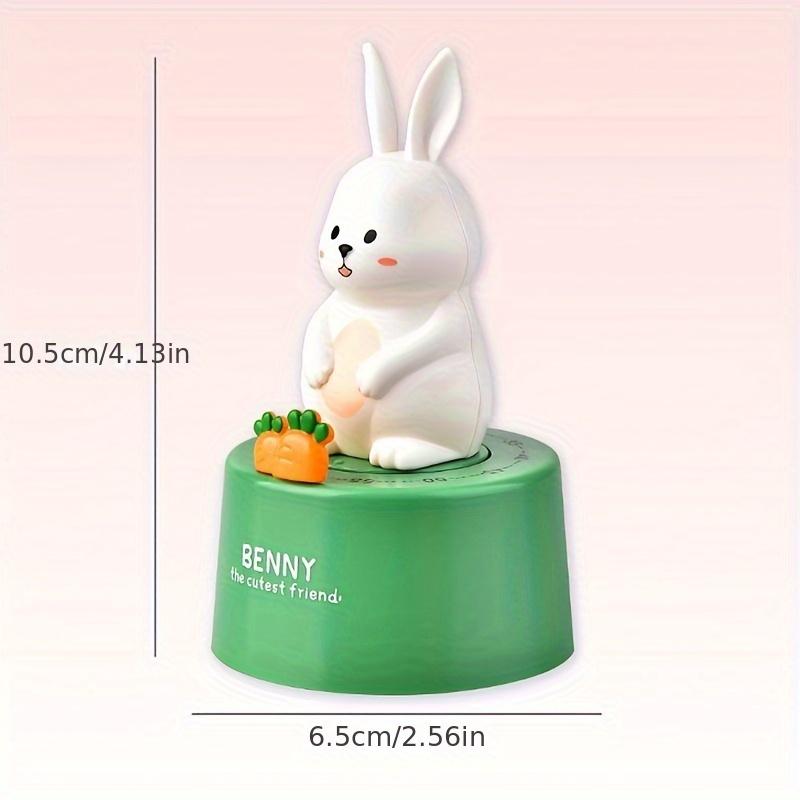 Adorable Pink Bunny Kitchen Timer Durable ABS,Magnetic Fridge Attachment,Cute Animal Design with Hour Minute Display,Ideal for Cooking Study Reminders