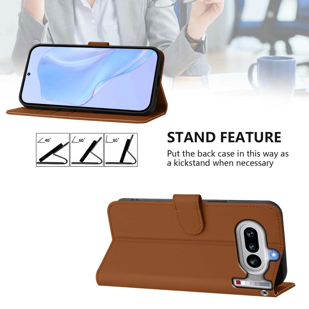 Wallet Case for Phone - Leather/PU, Brown, With Lanyard