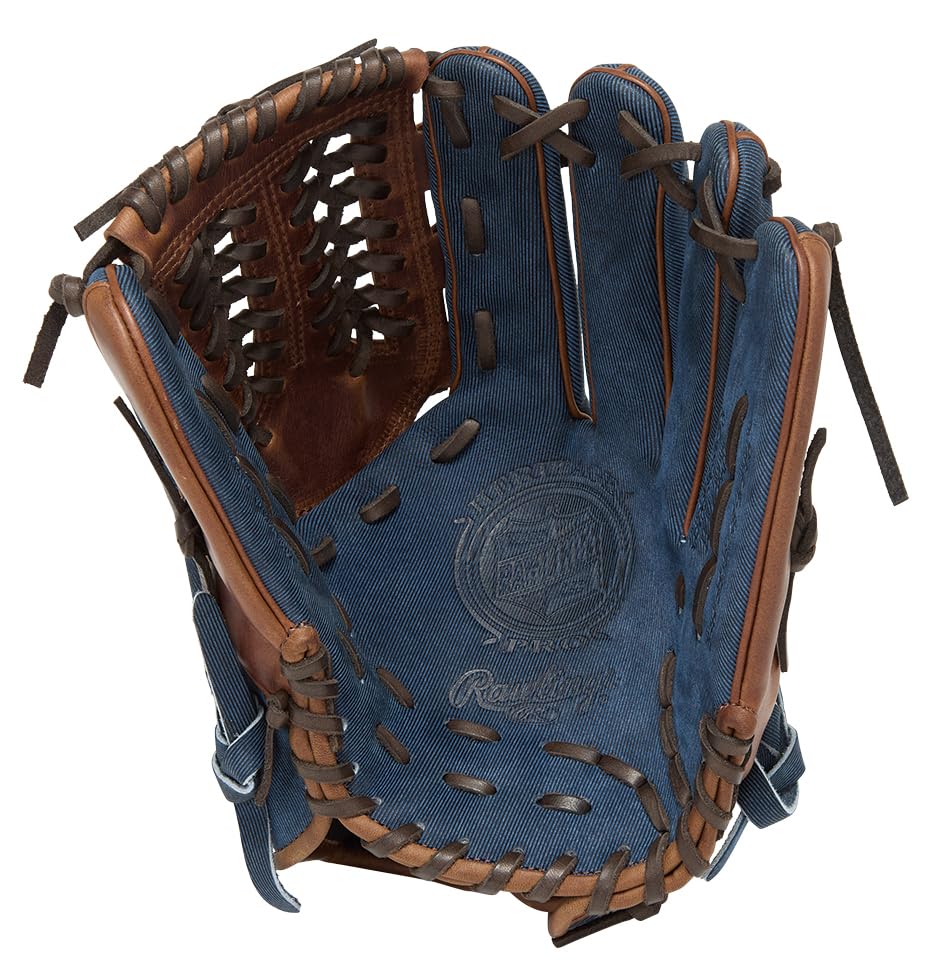 Rawlings PRO EXCEL GR5FHJN65 Baseball-Wurfhandschuh HOH® – Jeans-Handschuh, Softball, Allround, Marineblau, 11,75 Zoll, Rechtshänder