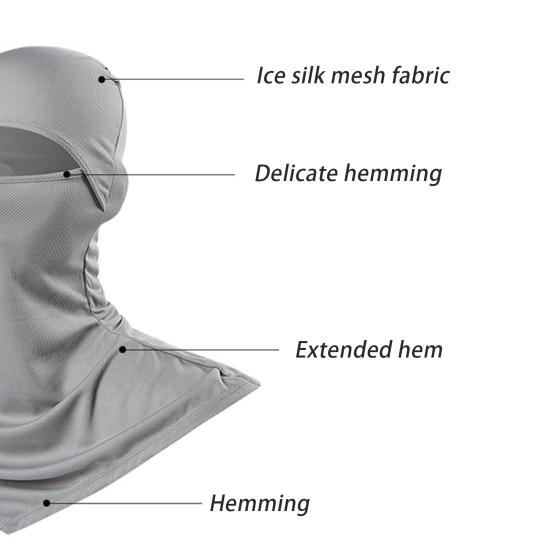 Sun Protection Face Guard Balaclava Solid Color Breathable Moisture-wicking UV-proof Neck Face Protection Cover