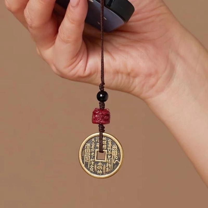 2026 Year Of Chinese Retro Pendant For Men And Women Silver Mountain Ghost Money Pendant Ancient Phone Chain Keychain Pendant