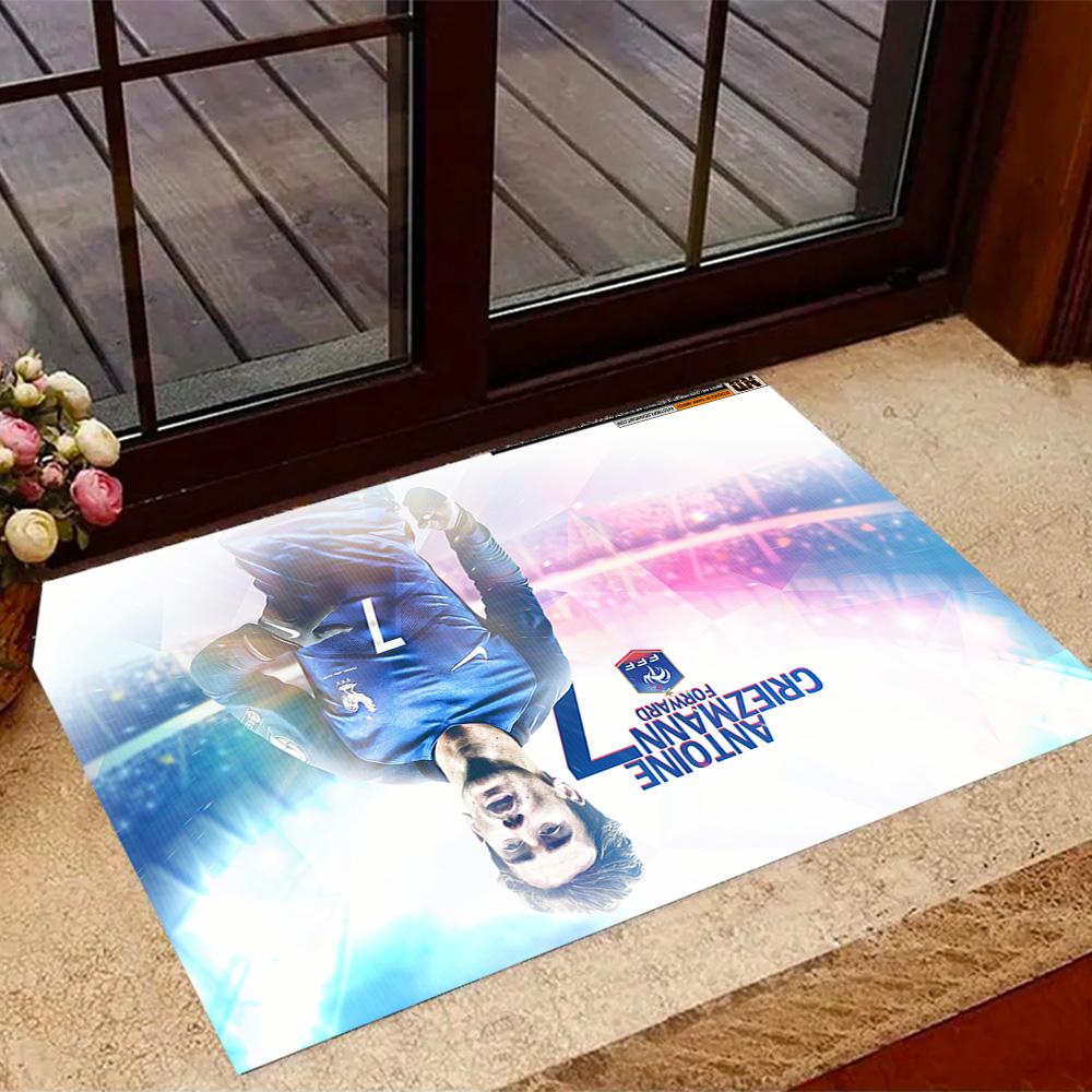 Griezmann's Jersey Floor Mat Design for Balcony Entryway Outdoor Playrooms Anti-slip Rug Anime Office Decor Wedding Party Gift